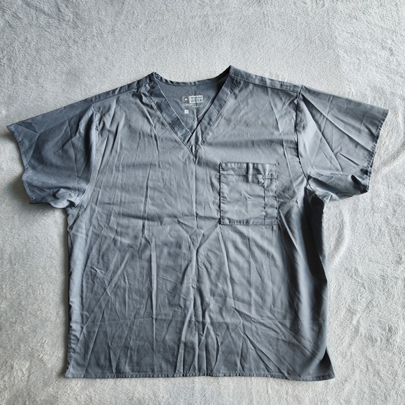 Wonderwink Wonder Work Scrub Top Womens Large Medical Shirt V Neck Cotton Poly - Picture 6 of 14